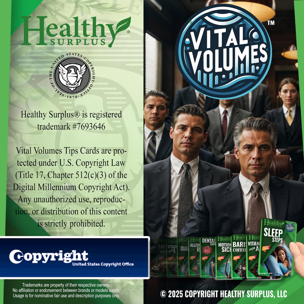 Healthy Surplus Equate Body Oil Gel with Vital Volumes tips card showing simple skincare guidance