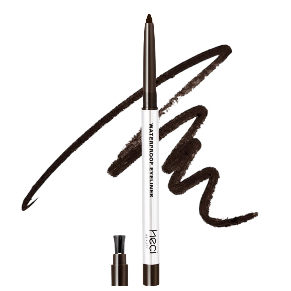HECI BEAUTY pencil front view showing sleek packaging and easy grip benefit