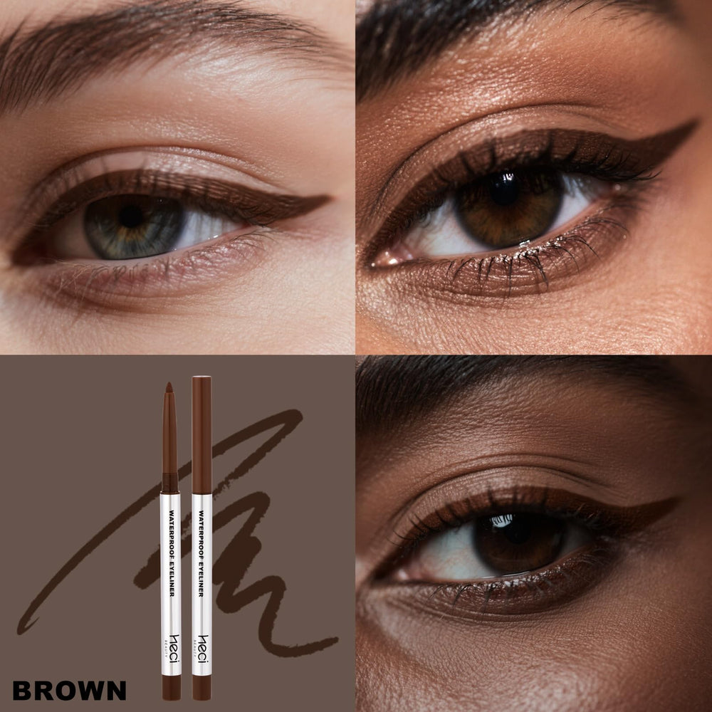 HECI BEAUTY sharpened tip closeup for precise, crisp eyeliner application