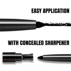 HECI BEAUTY waterproof smudge test proving longwear and resistance benefit