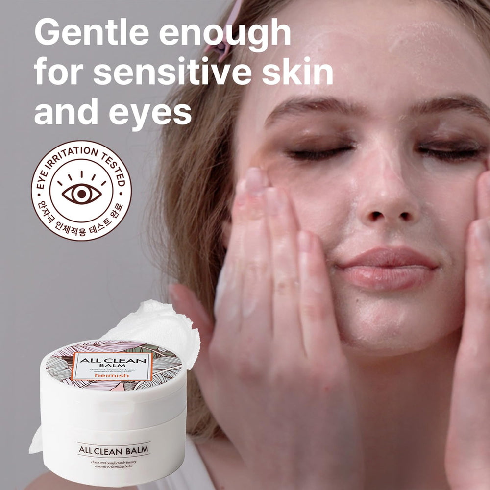 HEIMISH All Clean Balm emulsifying with water into a milky rinse-off benefit