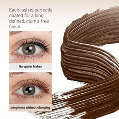 HEIMISH tube open with wand detail highlighting non-clumping bristles benefit
