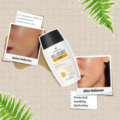 Heliocare label and ingredients close-up highlighting Fernblock+ antioxidant benefit