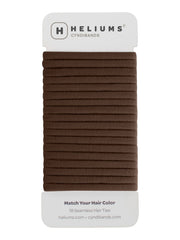 Heliums dark brown pack front view showing 18 ties and neat presentation benefit
