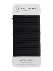 Heliums front packaging showing 18 black ties, neat storage benefit