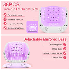 HELIVIVE mirrored base reflection close-up enhances light and speeds curing