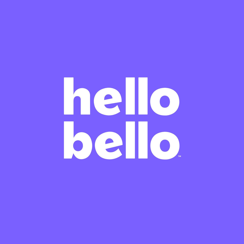 Hello Bello bottle with avocado and calendula visuals showing botanical care