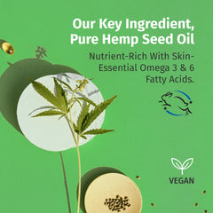 Hempz bottle label close-up highlighting hemp seed oil and nourishing benefit