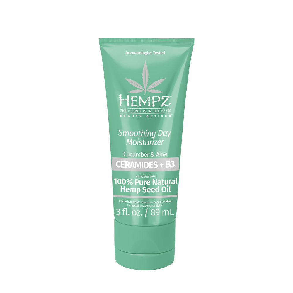 Hempz front packaging showing 3 oz jar and calming cucumber-a aloe scent benefit