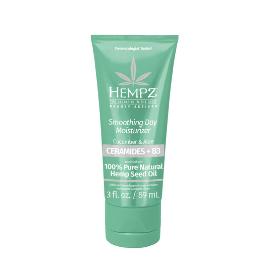 Hempz front packaging showing 3 oz jar and calming cucumber-a aloe scent benefit