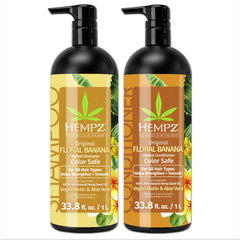 Hempz front view of shampoo and conditioner set, hydrating duo