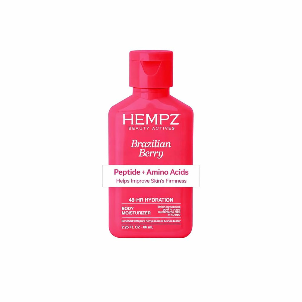 Hempz mini bottle front packaging showing product name and size, great for travel