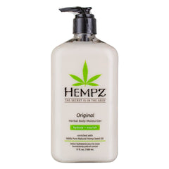 Hempz front-facing 17 oz pump bottles pack of two showing branding and size benefit