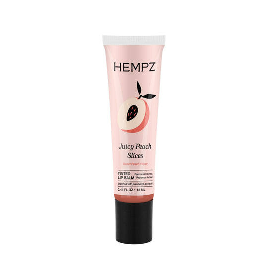 Hempz front tube showing peach-tinted balm and travel-ready size