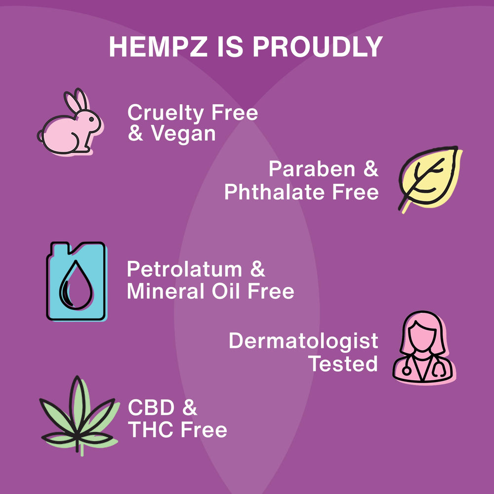 Hempz bottle on bathroom shelf conveying daily routine and pleasant scent