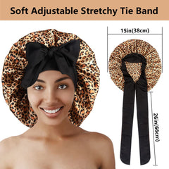 Heniho bonnet worn overnight by model with braids preserving hairstyle benefit