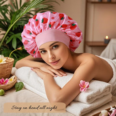 Heniho lifestyle shot of bonnet and scrunchies on bedside table promoting easier morning styling