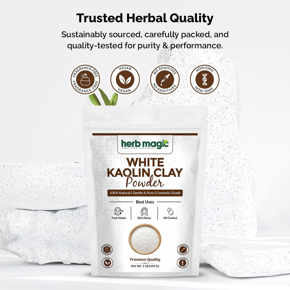 Herb Magic lifestyle spa scene with clay mask and towel for home pampering