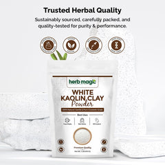 Herb Magic lifestyle spa scene with clay mask and towel for home pampering