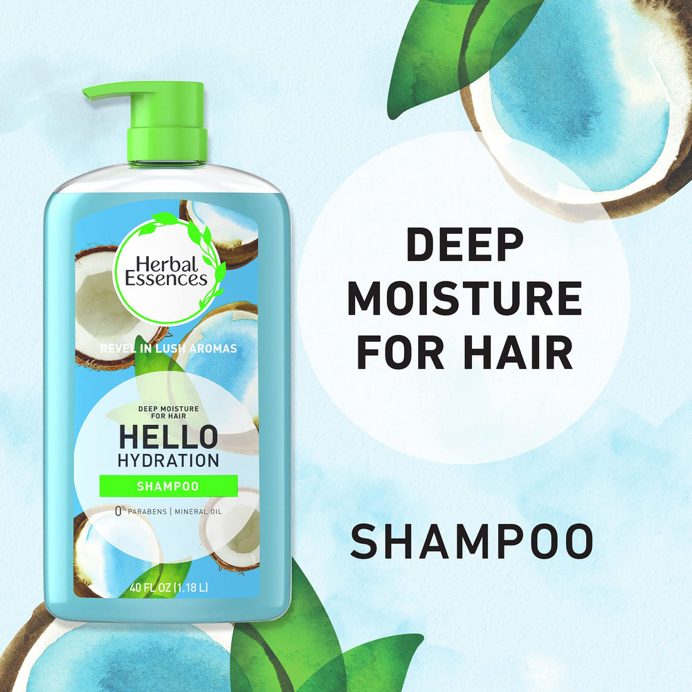 Herbal Essences coconut detail highlighting natural scent and moisturizing benefit
