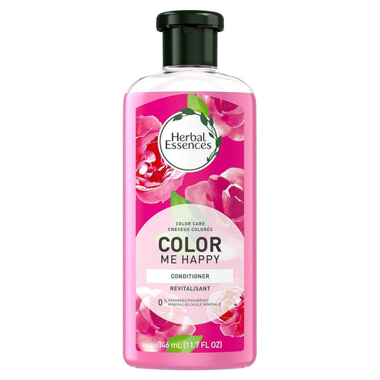 Herbal Essences front bottle showing label and recyclable bottle benefits
