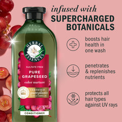 Herbal Essences pump and ingredient label closeup highlighting natural origin