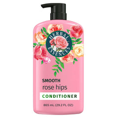 Herbal Essences front bottle showing rose hips conditioner, clear benefit smooth shine