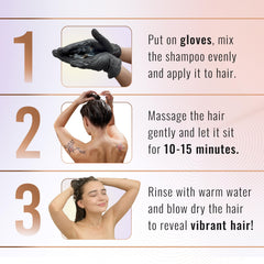 Herbishh shampoo foaming on hair highlighting gentle lather and conditioning effect