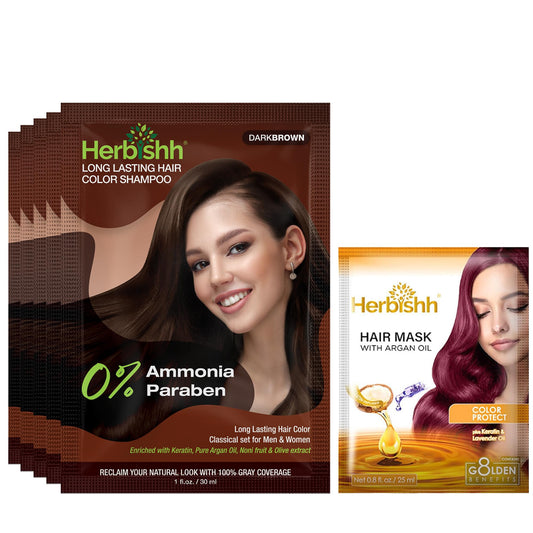Herbishh front packaging showing dark brown sachets and clear labeling for travel convenience