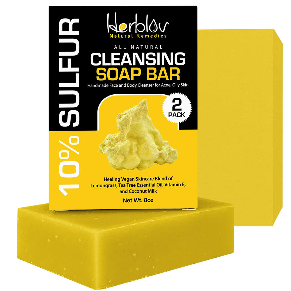 Herblov front packaging soap bar showing branding and size, highlighting natural formulation benefits