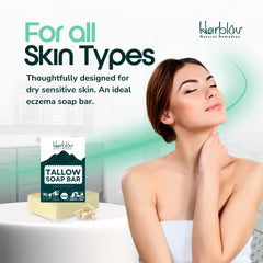 Herblov lather in hands producing rich foam for effective yet gentle cleansing