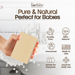 Herblov soap on draining dish illustrating long-lasting bar benefit