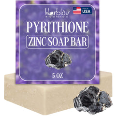 Herblov zinc soap bar front packaging displaying name and benefits