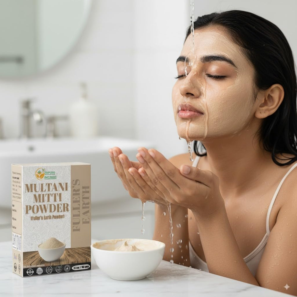 Herbs Botanica applied on face demonstrating gradual pore cleansing