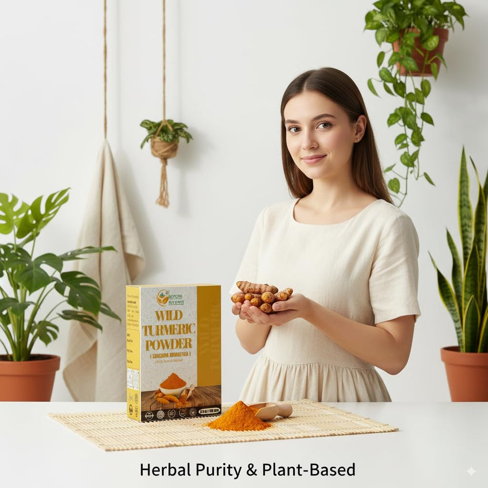 Herbs Botanica applied mask on skin illustrating even application benefit