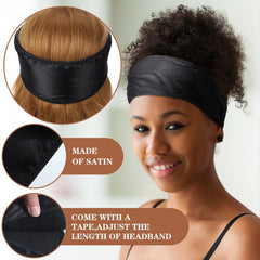 Hercicy headband worn during makeup application keeping hair away for precise work