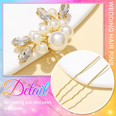 HEREAD three pins inserted in an updo, demonstrates decorative wedding use