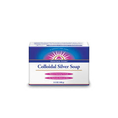 Heritage Store colloidal silver soap front view showing natural cleanser benefits