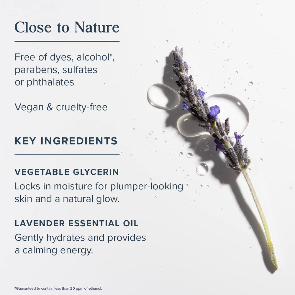 HERITAGE STORE close-up glycerine droplet showing hydrating texture benefit
