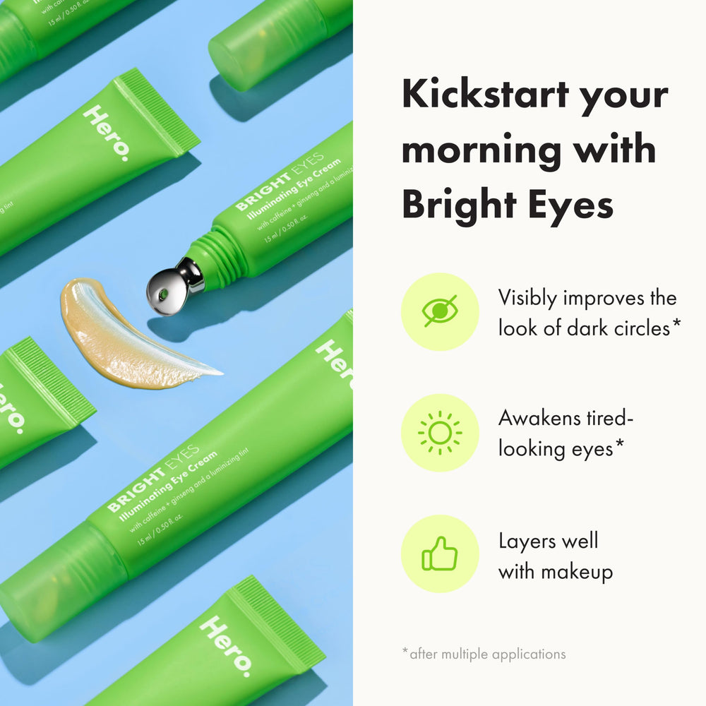 HERO COSMETICS applying Bright Eyes under-eye with metal tip for precise benefits
