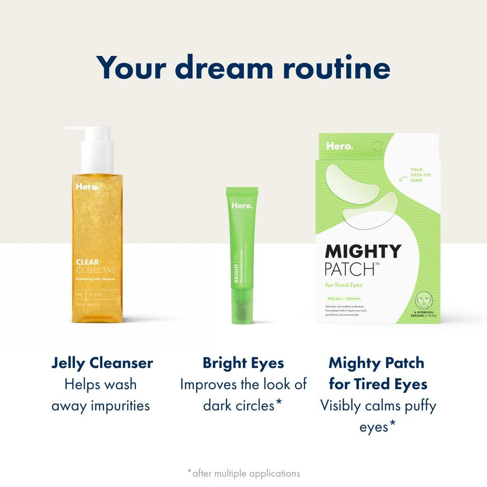 HERO COSMETICS using Bright Eyes before makeup to create a smooth bright base