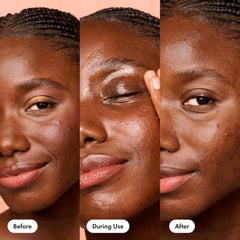 HERO COSMETICS massage application on face showing gentle makeup removal