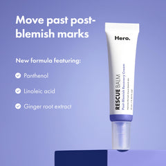 Hero Cosmetics Rescue Balm open cap with cream texture illustrating easy application