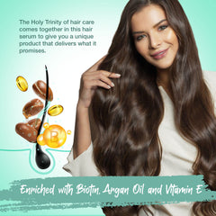 HerStyler with argan oil visual highlighting nourishing, shiny benefits