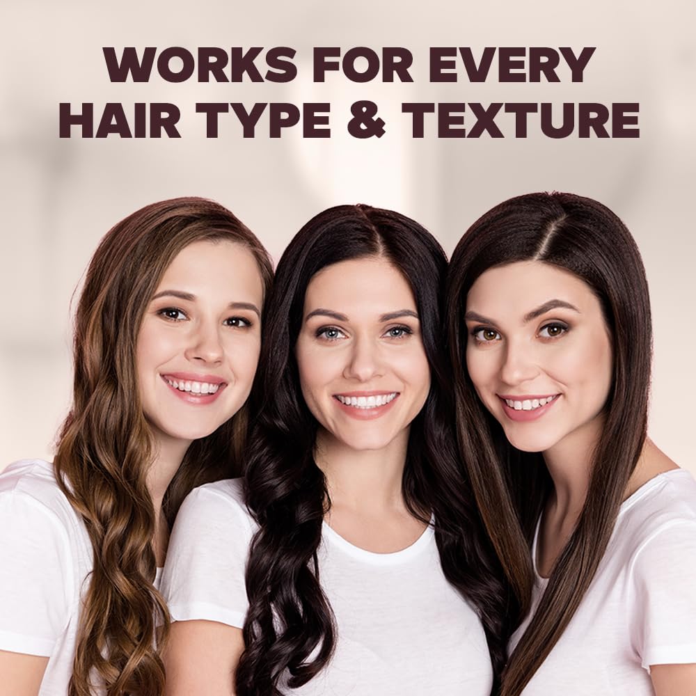 model with color-treated hair after HerStyler application showing preserved color vibrancy