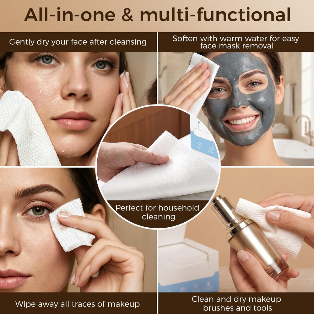 HEYFACE towel damp in hand demonstrating strong wet durability and gentle clean