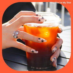heyhae close-up of star stamps and crystal accents showing fine detail and sparkle