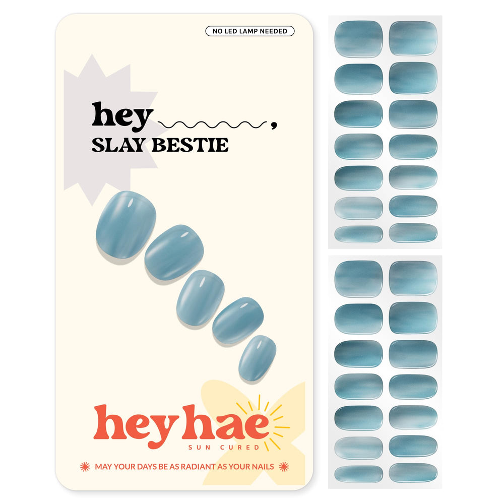 heyhae front packaging showing solid blue strips and kit contents for easy use