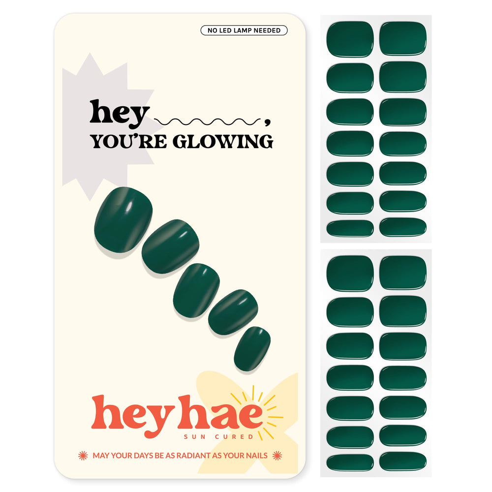 heyhae front packaging showing dark green strips and included items for immediate use