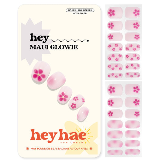 heyhae front packaging showing Hey, Maui Glowie and included tools for easy results